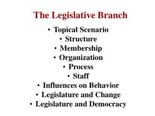The Legislative Branch
