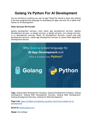 Golang vs Python: Which One to Choose for AI Development?