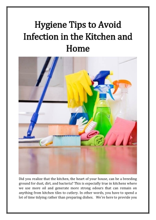 Hygiene Tips to Avoid Infection in the Kitchen and Home