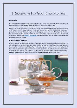 Choosing the Best Teapot