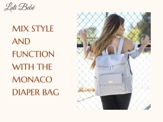Monaco Diaper Bag: An Ideal Choice for Going Out with Your Baby
