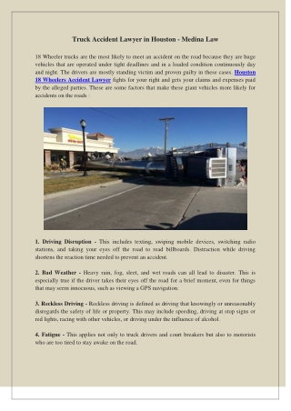 Truck Accident Lawyer in Houston - Medina Law