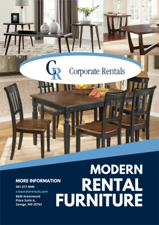 Choose Modern Rental Furniture Services - Corporate Rentals