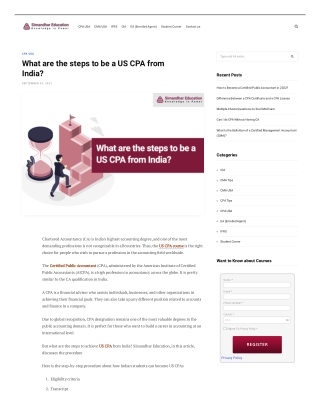 What are the steps to be a US CPA from India?