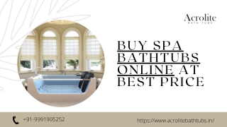 Buy Spa Bathtubs Online in India At Best Price