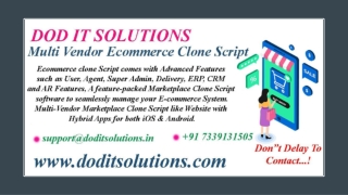 Readymade Ecommerce Clone System - DOD IT SOLUTIONS