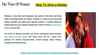 How To Give a Hickey
