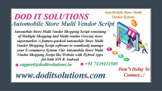 Readymade Automobile Store Multi Vendor Script -  _DOD IT SOLUTIONS