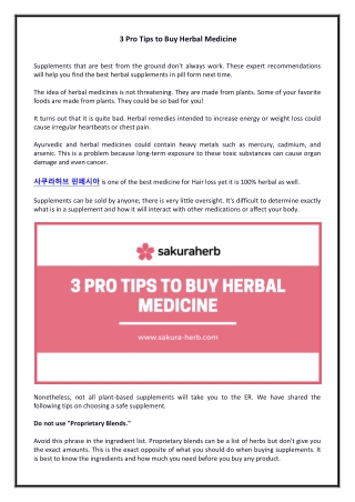 3 Pro Tips to Buy Herbal Medicine