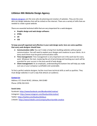 Littleton MA Website Design Agency