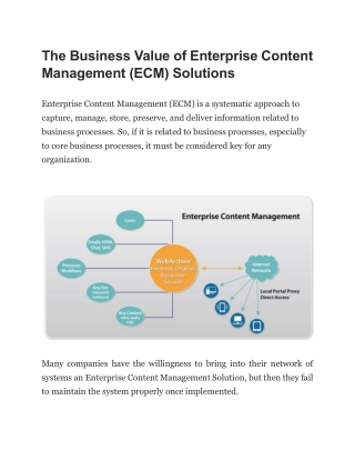 The Business Value of Enterprise Content Management