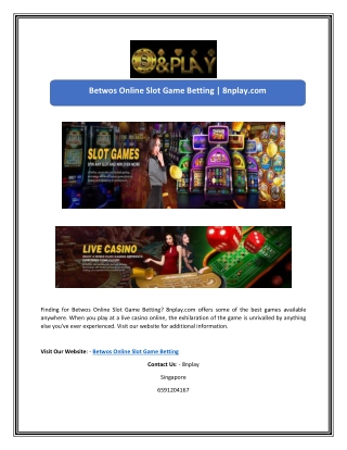 Betwos Online Slot Game Betting | 8nplay.com