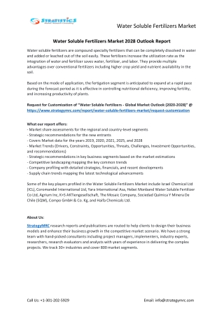 Water Soluble Fertilizers Market Forecasts to 2028