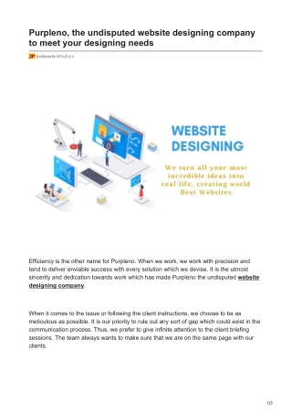 Purpleno the undisputed website designing company to meet your designing needs