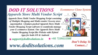 Readymade Apparels Store Multi Vendor Script - DOD IT SOLUTIONS