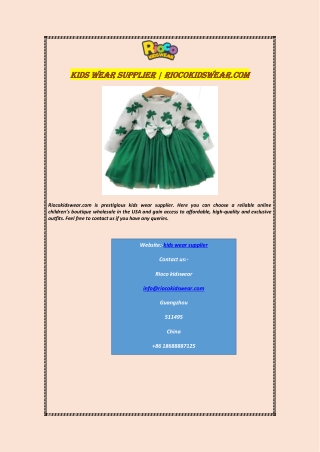 Kids Wear Supplier | Riocokidswear.com