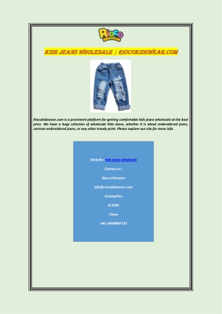 Kids Jeans Wholesale | Riocokidswear.com