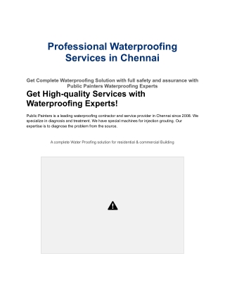 Professional Waterproofing Services in Chennai