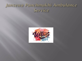 Jansewa Panchmukhi Ambulance Service in Kishoreganj, Ranchi