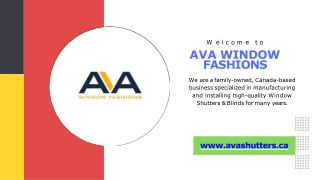 AVA Window Fashions - Window Blinds and Shutters