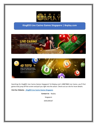 King855 Live Casino Games Singapore | 8nplay.com