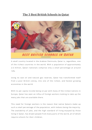 The 3 Best British Schools in Qatar