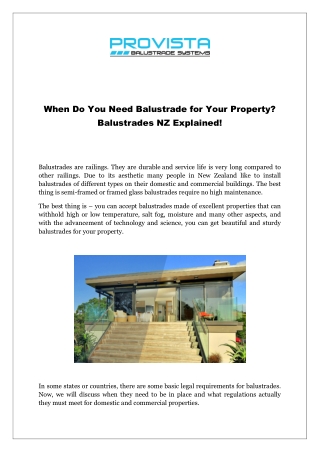 When Do You Need Balustrade for Your Property- Balustrades NZ Explained