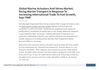 Marine Actuators and Valves Market Size, Share | Future Evaluation 2025