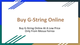 Buy G-String Online At A Low Price Only From Mesua Ferrea