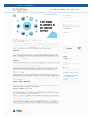 Get the Benefits of End to End IoT Services Provider
