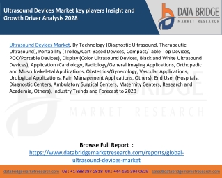 Ultrasound Devices Market key players Insight and Growth Driver Analysis 2028