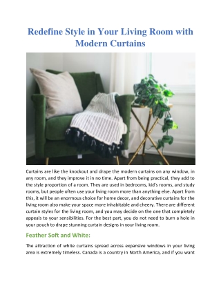 Redefine style in your living room with modern curtains