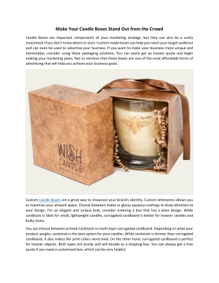 Make Your Candle Boxes Stand Out from the Crowd