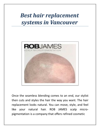 Best hair replacement systems in Vancouver