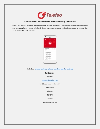 Virtual Business Phone Number App for Android  Telefeo