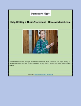 Help Writing a Thesis Statement