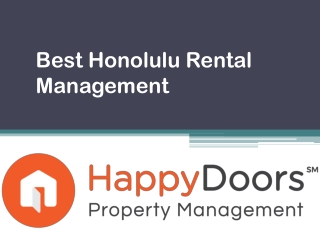 Best Honolulu Rental Management - www.happydoorspropertymanagement.com