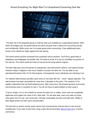 AlmostEverythingYouMightWantToComprehendConcerningDarkNet