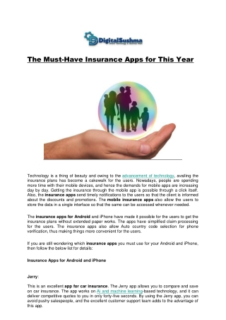 The Must-Have Insurance Apps for This Year