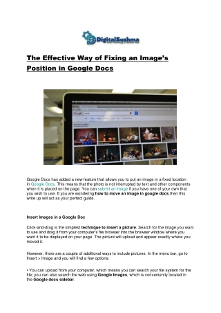 The Effective Way of Fixing an Image’s Position in Google Docs