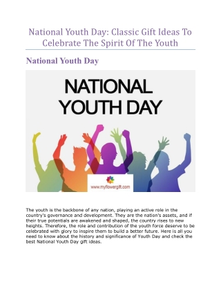 National Youth Day: Classic Gift Ideas To Celebrate The Spirit Of The Youth