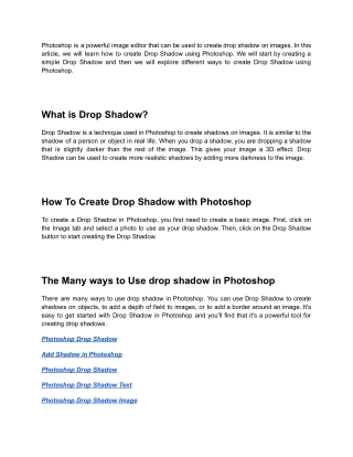 Tips and Tricks for Creating Drop Shadow With Photoshop