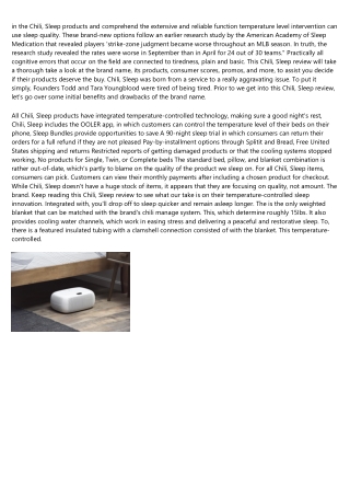 Chilisleep Review - Must Read This Before Buying