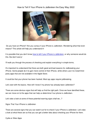 HowtoTellIfYouriPhoneIsJailbrokentheEasyWay2022