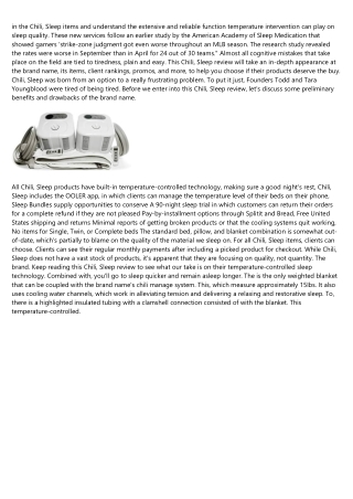 Chilisleep™ Announces Sleep Tech Collaboration With ...