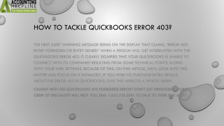 Quick troubleshooting of QuickBooks Error 403