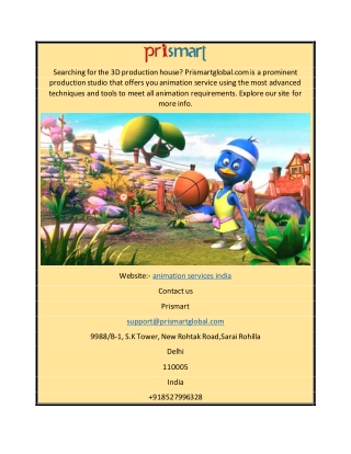 Animation Services India | Prismartglobal.com