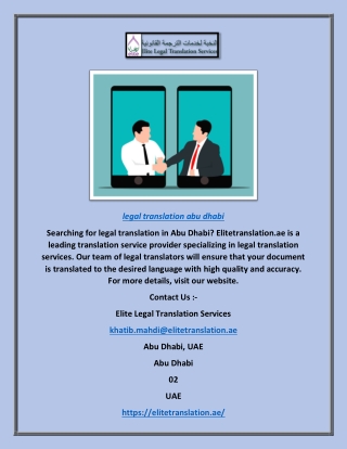 Legal Translation Abu Dhabi | Elitetranslation.ae