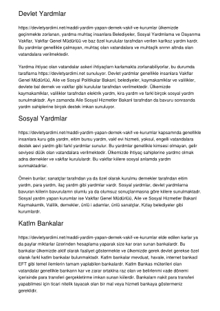 Devlet Yardımları