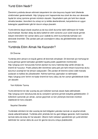 Yurtdışı Eğitim Nedir?